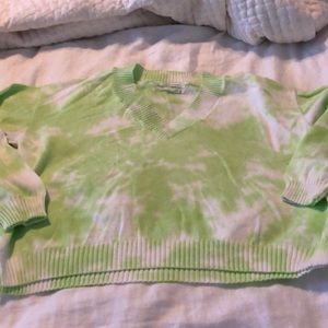 Anthropologie lime tie dye sweater small